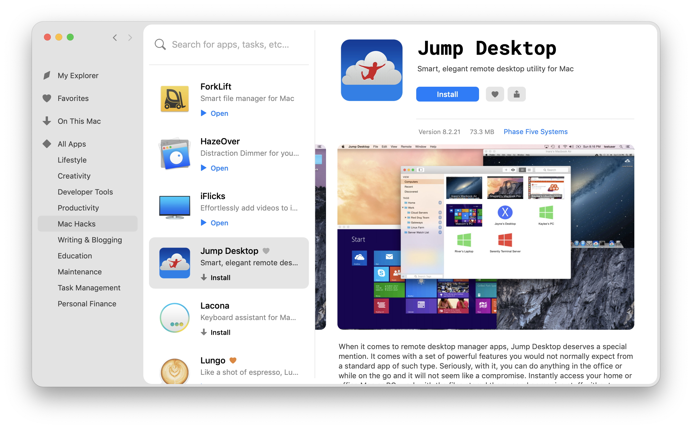 remote desktop app for mac os x